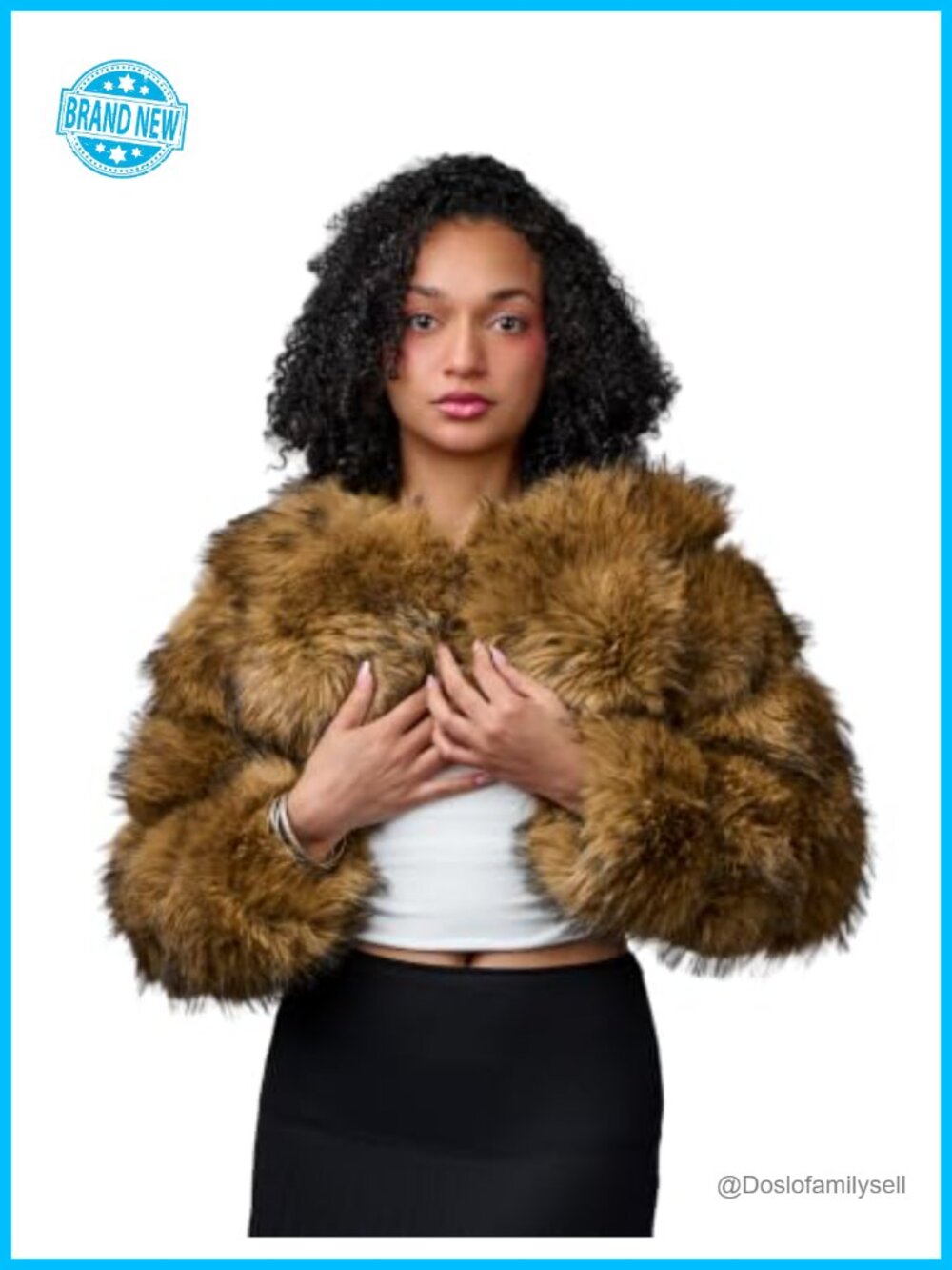 Faux Fox Fur Cropped Bolero Shrug Jacket Evening Party Winter Layered Outerwear